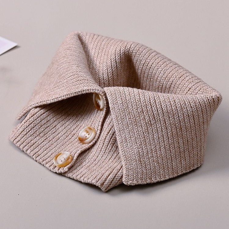 2025 Autumn and Winter Elegant Versatile Woolen Scarf Neck Protection Windproof Knitted Fake Collar Elegant Polo Decorative Collar