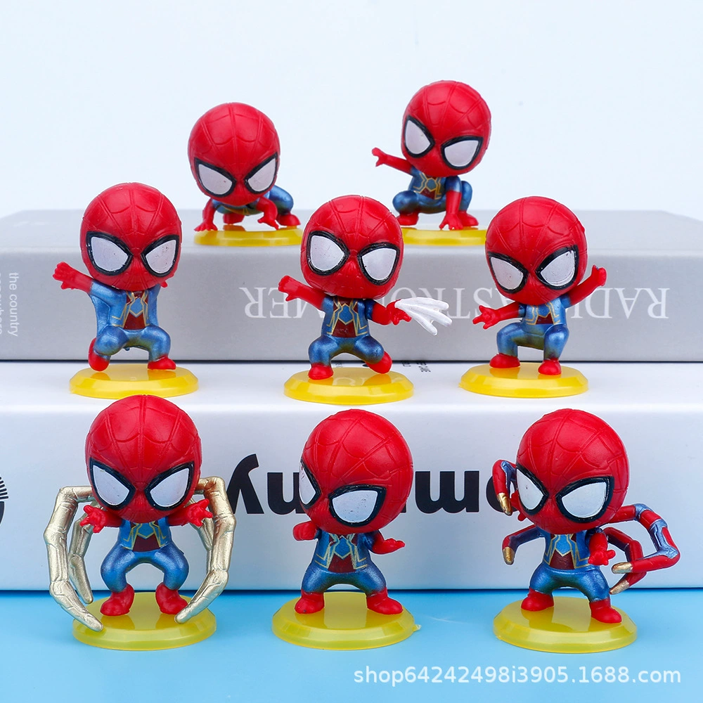 Комплект PVC, герои, милый минифигурка, кукла, паук, 8 шт