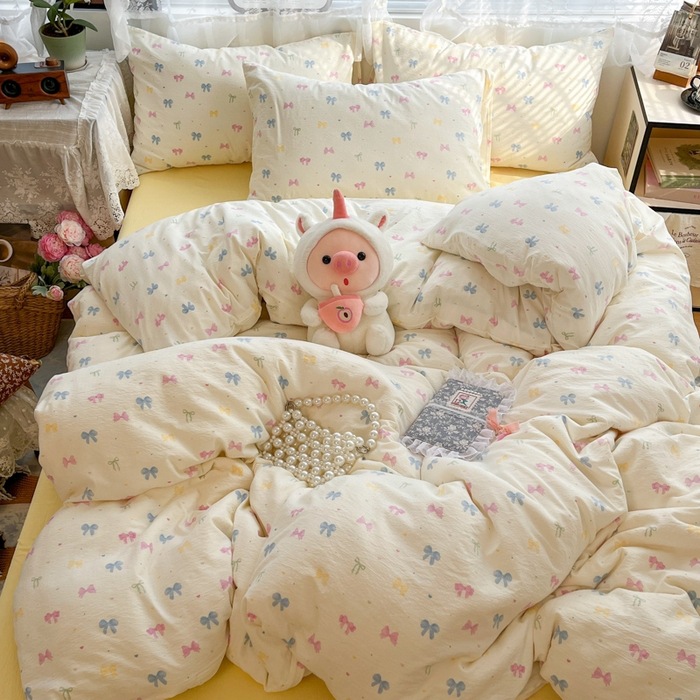 Cama de cuatro piezas de algodón 2025, nueva sábanas de algodón, colcha de cama, cama de cama, dormitorio de estudiantes, tres piezas