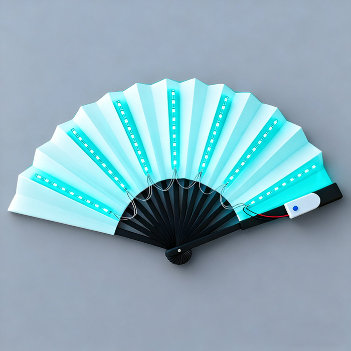 Atmósfera de actuación en el escenario accesorios LED ventilador luminoso ktv bar club nocturno Bengdi ventilador plegable 6V LED ventilador de fantasía