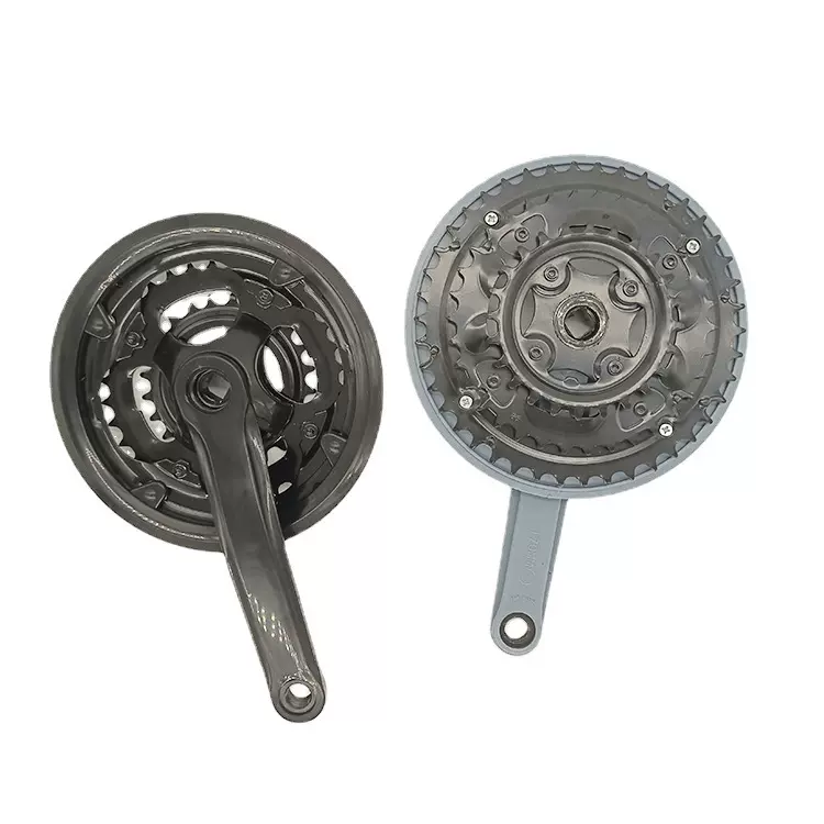 山地车变速曲柄牙盘 带罩包塑拐 三片 轮盘 链轮 齿盘 21速 24速