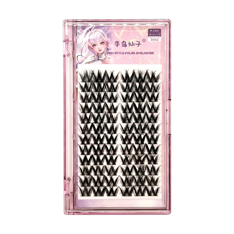 Flower-Shaped Cluster False Eyelashes, Dense Voluminous 12-Row Flare