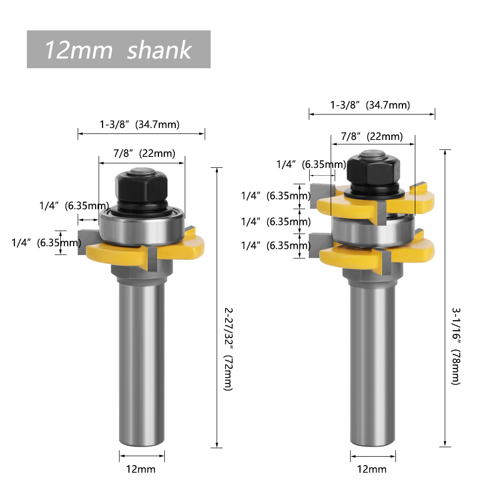 8-mango 12-mango 1/2-mango 3-diente T-tipo cuchillo de espiga cuchillo de empalme cuchillo de piso espiga cuchillo de carpintería cortador de fresado