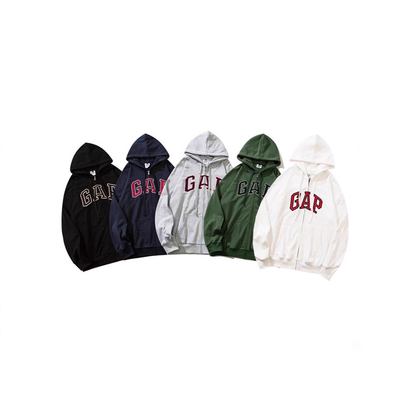 Gap American-Style Trendy Brand Letter Embroidery Loose Hooded Sweatshirt Fleece-Lined Autumn and Winter Cross-Border Foreign Trade Dropshipping for Men and Women