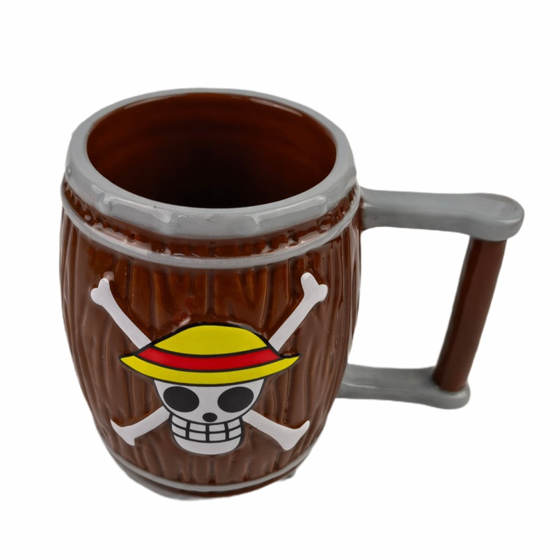 Nuevos productos transfronterizos One Piece barril tazas de cerámica de madera retro tazas de gran capacidad tazas de cerveza tazas de vino