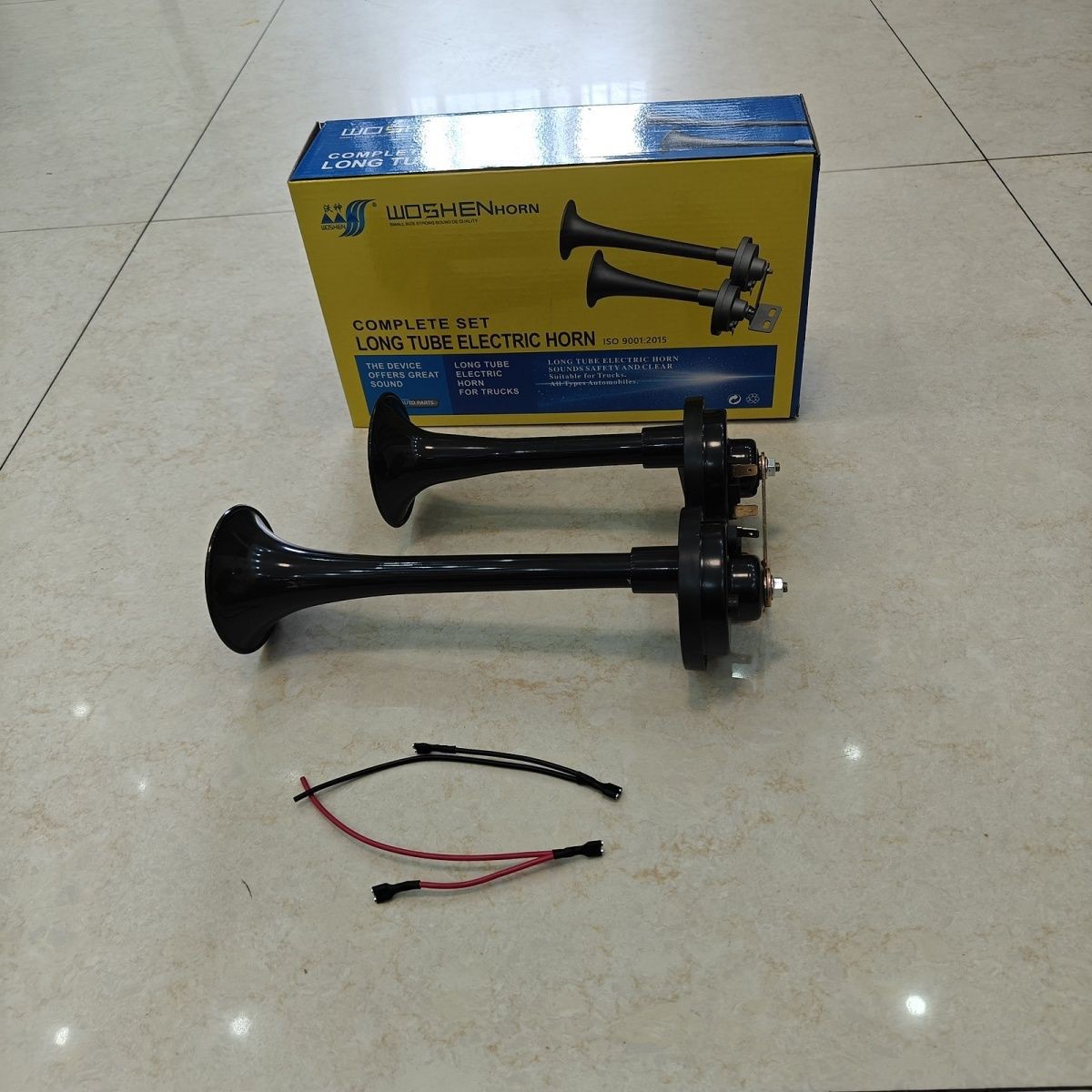 Bocina Eléctrica para Auto 12V/24V Doble Tubo de Acero de Manganeso