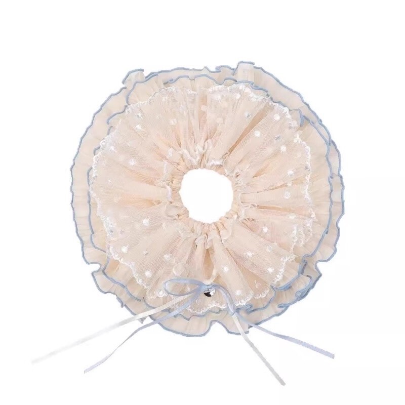 新款甜美花边蕾丝大肠发圈女蝴蝶结绑低马尾头花发饰丸子发头饰品|undefined