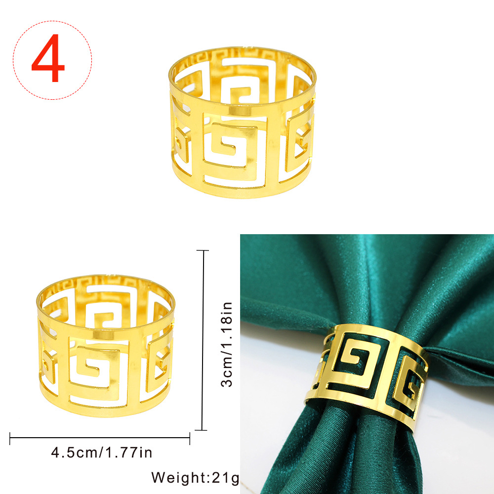 17g Weight Napkin ring Kitchen and drinking utensils 1 Piece Quantity Daily Occasion Metal Material Geometric Pattern Casual Style Casual Geometric Metal Napkin Ring 1 Piece 3