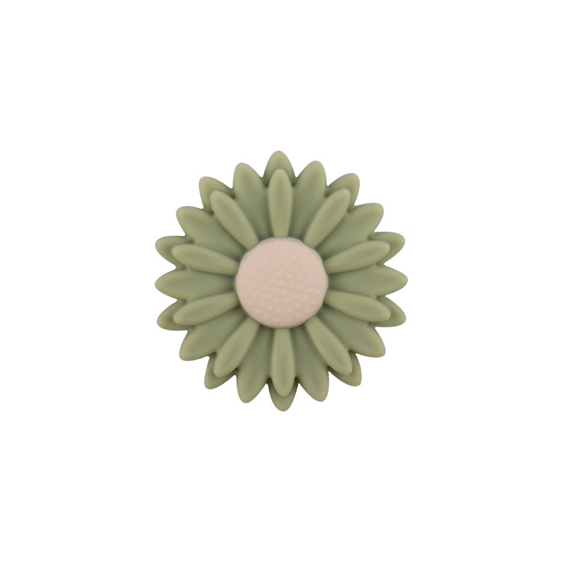 22mm bebé suministros dibujos animados Margarita cuentas de silicona DIY creativo chupete cadena mordedor pulsera accesorios juguete