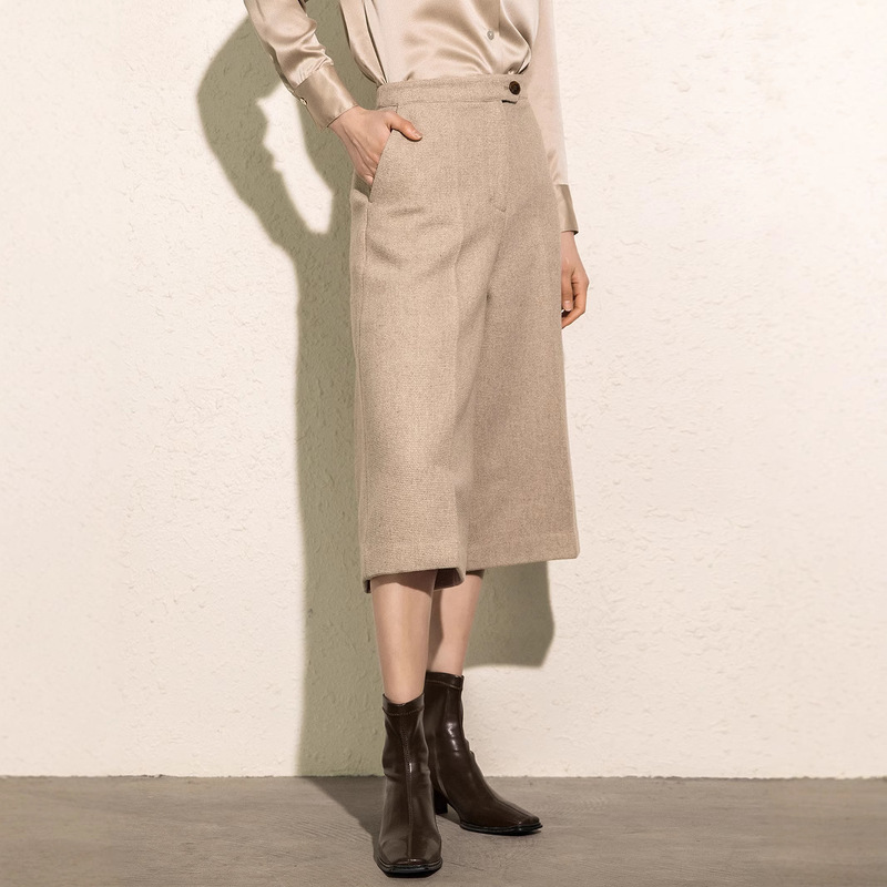 Xiaohe 100 Wool Retro Casual High-Waisted Pants ~ Straight-Leg Cropped Woolen Wide-Leg Pants for Women in Autumn and Winter/Slimming Look and Tall Xiaohe 100 Wool Retro Casual High-Waisted Pants ~ Straight-Leg Cropped Woolen Wide-Leg Pants for Women in Autumn and Winter/Slimming Look and Tall