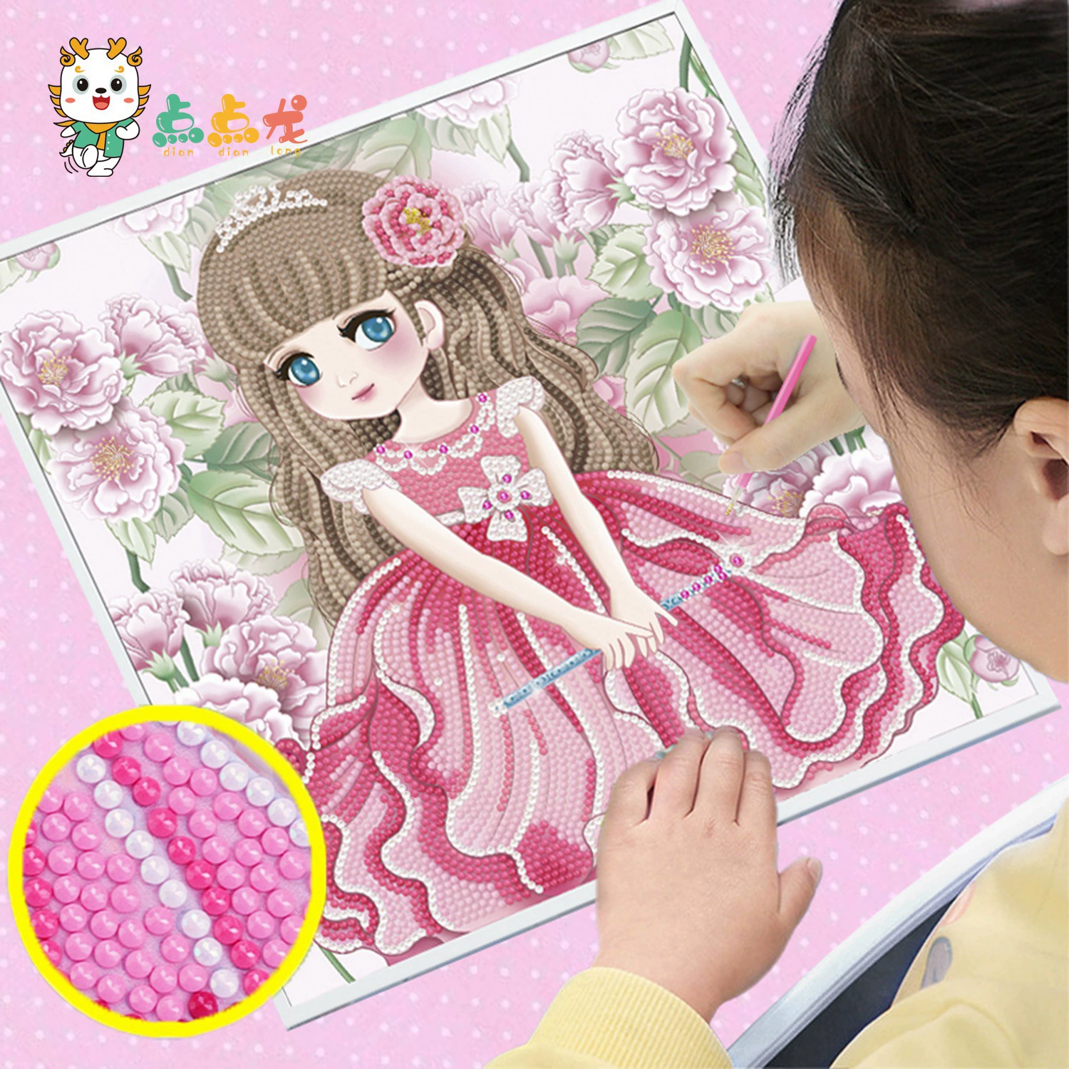 Погруженная драконья алмазная живопись 30 × 30 Bring Fragment Children Handmade DIY Drill Paste Painting Gift Girl Girlfriends Large