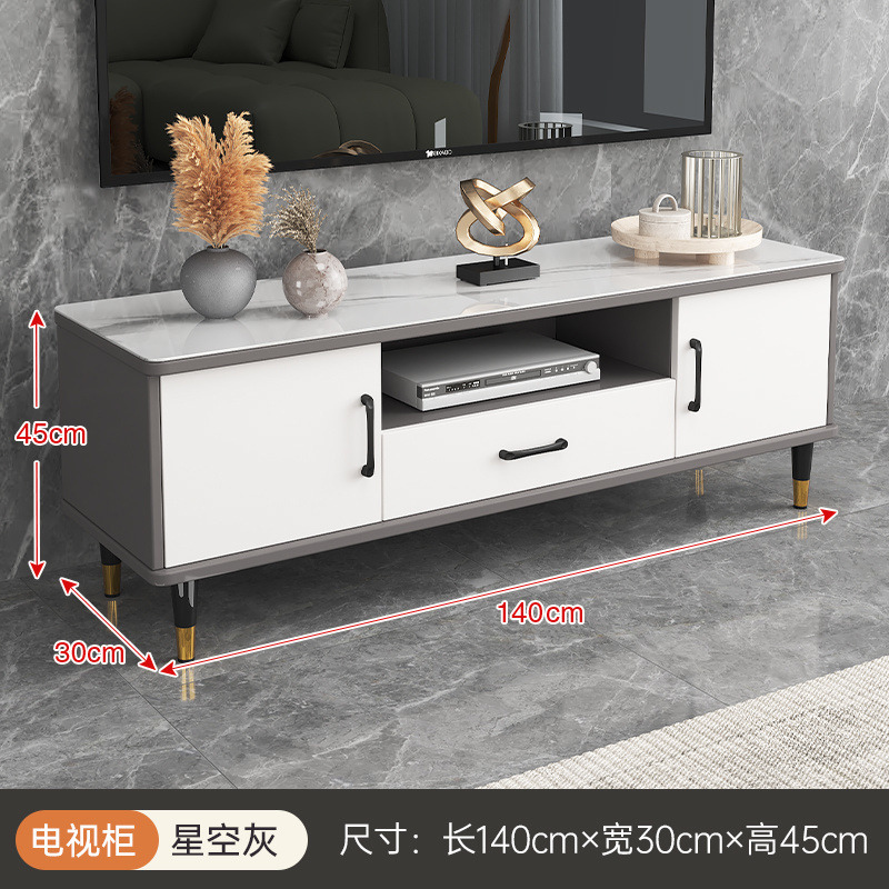 Gabinete de televisión simple y moderno mesa de té combinación de lujo ligero sala de estar pequeño tipo nuevo gabinete de televisión simple gabinete de pared