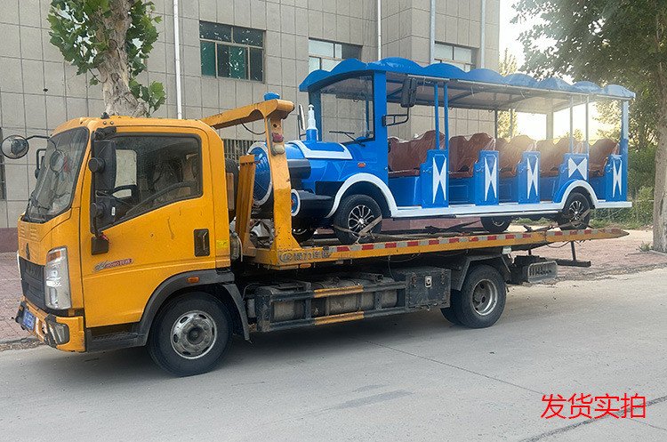 Scenic Spot Amusement Park Shuttle Bus Cartoon Retro 14-Seat Electric Train Four-Wheel Sightseeing Bus Shuttle Bus