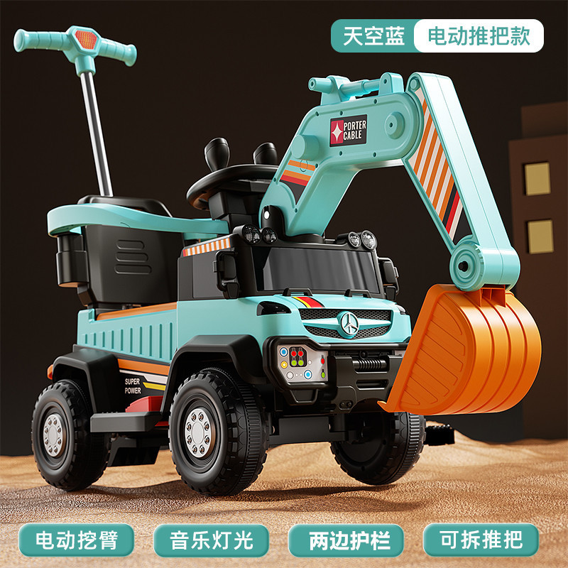 Excavadora para niños, coche de juguete de tamaño grande, coche eléctrico para niños, excavadora de control remoto, coche infantil