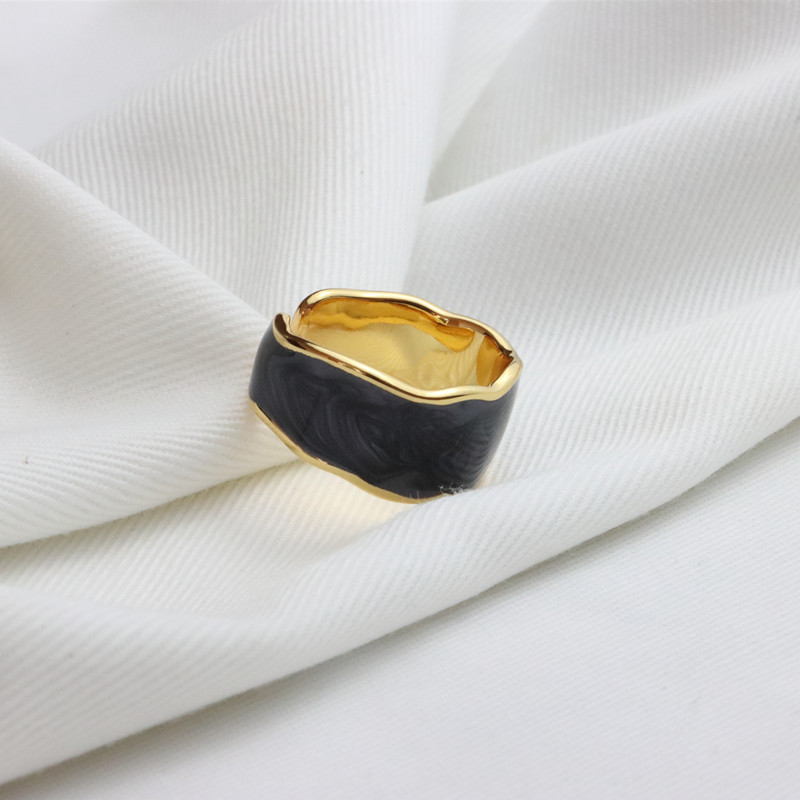 Wholesale Retro Geometric Copper Enamel Plating Open Rings display picture 4