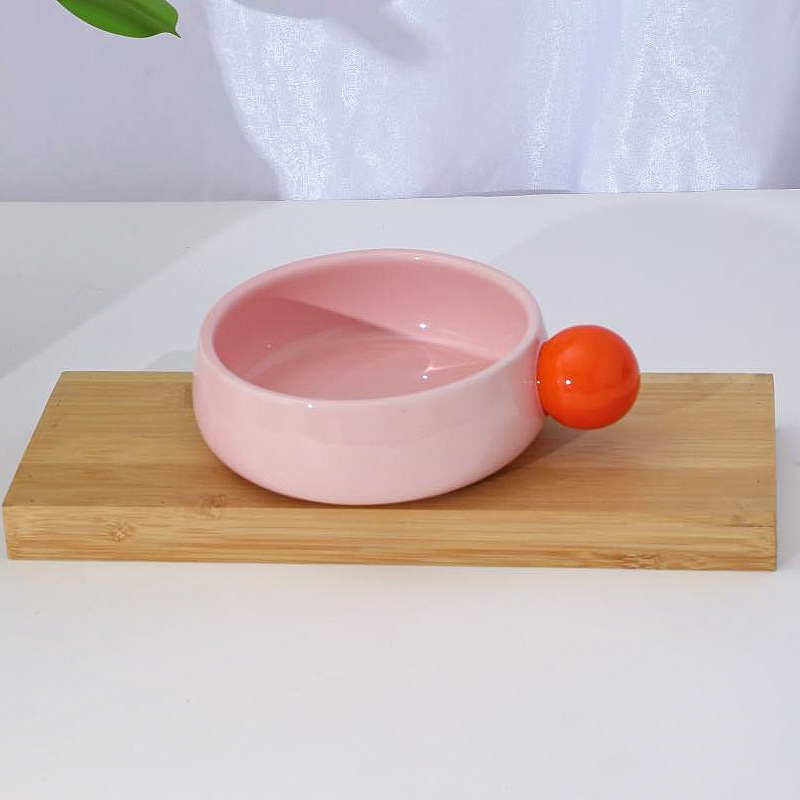 Caja de azúcar de frijol cerámica doble tazón de cuero Taobao original mascota plato gato tazón creativo gran diámetro tazón perro tazón al por mayor