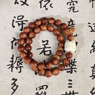 Taihang Thuja Black Oil Old Material Bracelet Aged Bracelet Ivory Fruit Awakening Lion Bodhi Root Running Ring Multi-Turn 10mm Wenwan