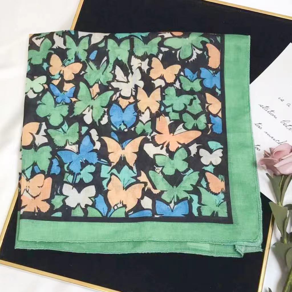 60g Weight Kerchief Classification Daily Occasion cotton and linen Material Flower Pattern Summer Season Women's Gender IG Style Style Women's IG Style Flower Cotton And Linen Kerchief 33