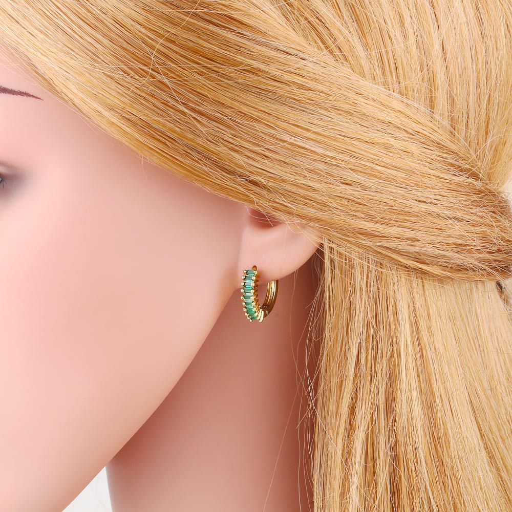 Fashion Colorful Copper Earrings Gold Plated Artificial Gemstones Copper Earrings