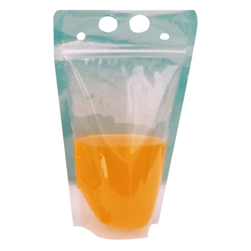 Bolsa de bebida transparente desechable bolsa de jugo autosellable bolsa de agua plegable de doble tubo esmerilado portátil creativo bolsa de embalaje de té de leche