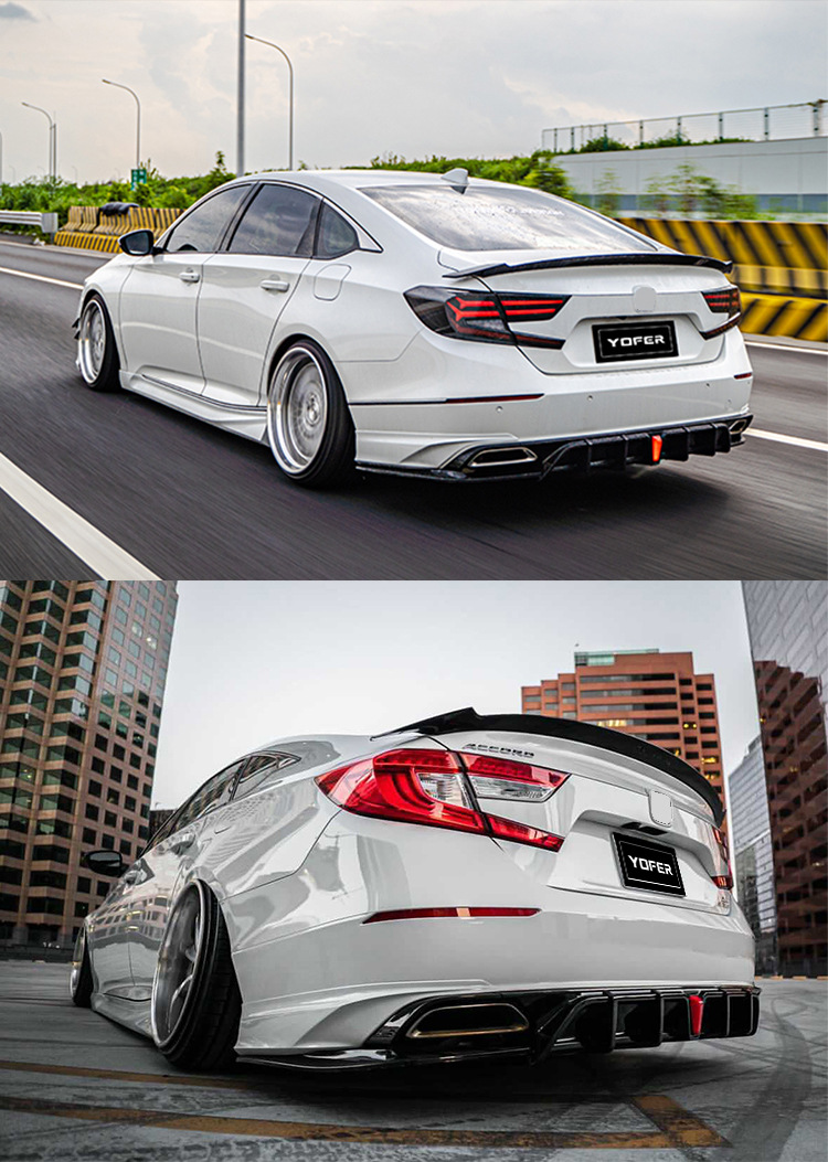 Suitable for 18-21 Accord YOFER modified rear bag rear lip rear corner diffuser spoiler rear spoiler
