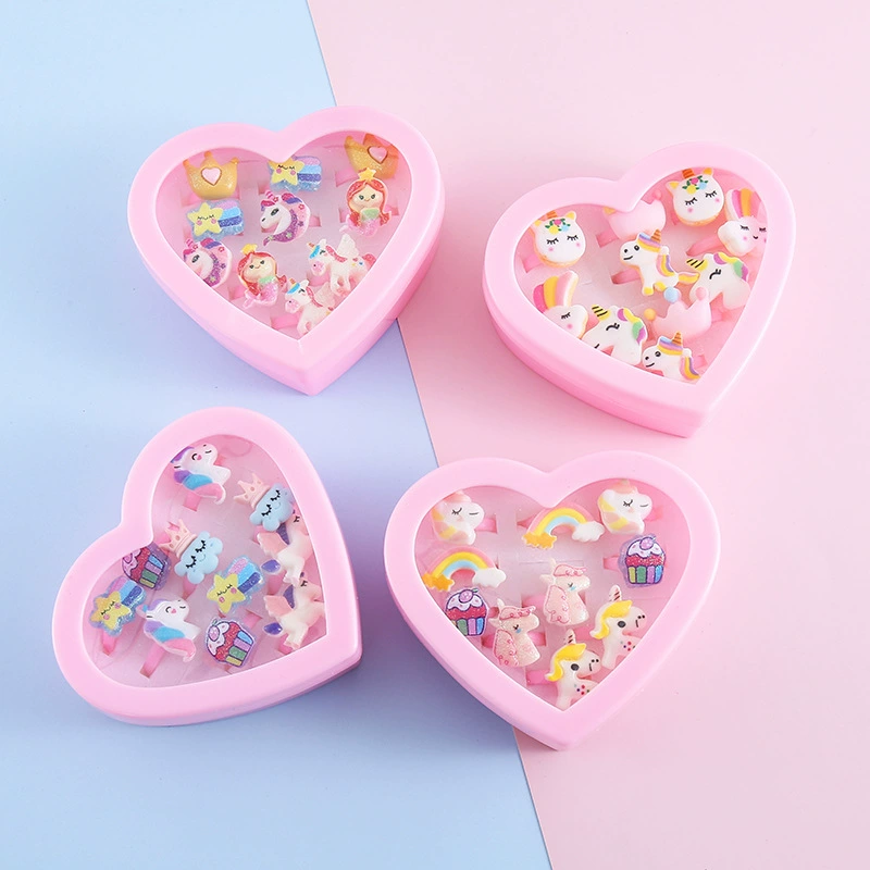 Трансграничное взрывное кольцо подарочная коробка для девочек милый мультфильм единорог пони звезды кольца подарочные украшения оптом