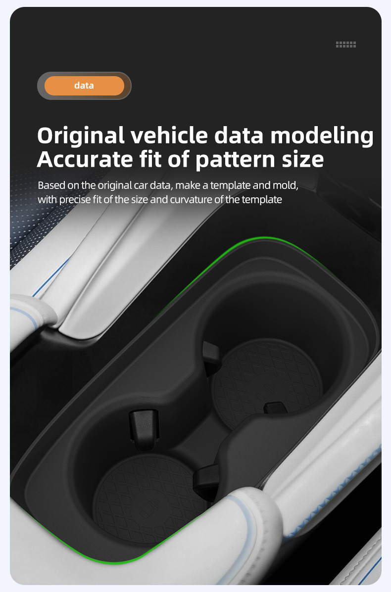 Suitable for 25 models of Prelude road vehicles, central control water cup holder protective anti-slip mat, car interior accessories, modification parts