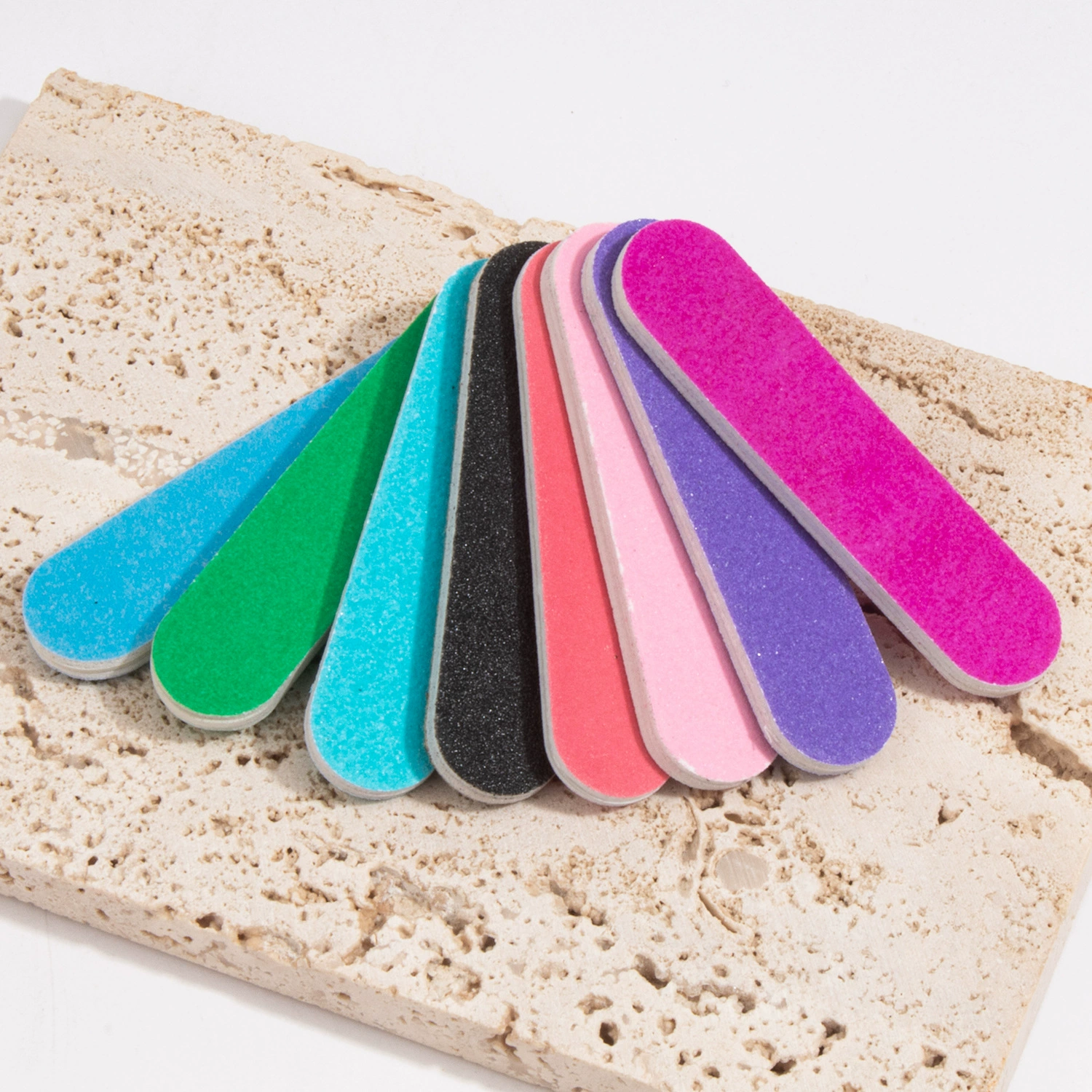 Шлифовальные полоски для дизайна ногтей, двусторонние одноцветные полоски для полировки маникюра, мини-пилочка для ногтей, подарок для маникюрного салона, оптовая продажа, гладкие