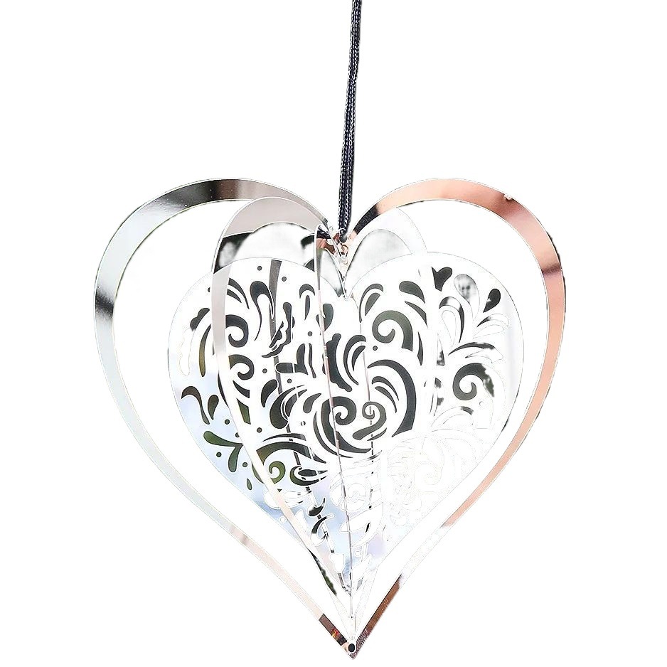 Ornamento giratório estilo nórdico com mandala, sino de vento suspenso em metal gravado em chapa de aço inoxidável._voghion.com