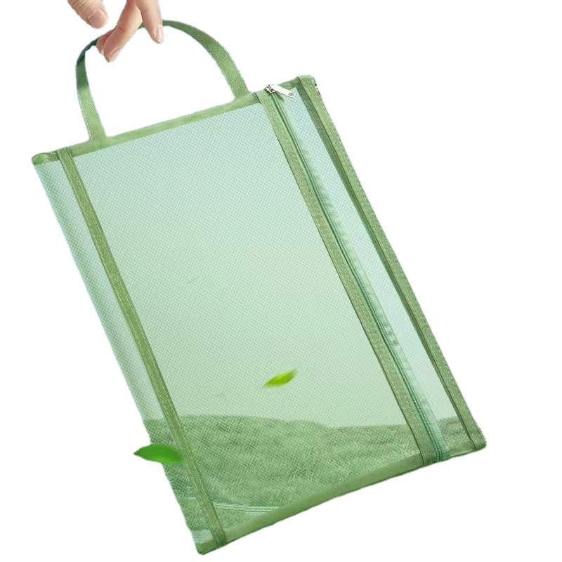 Bolsa de archivo de malla transparente con cremallera para estudiantes de primaria, bolsa de información a4, bolsa de papel de prueba, logotipo imprimible de doble capa