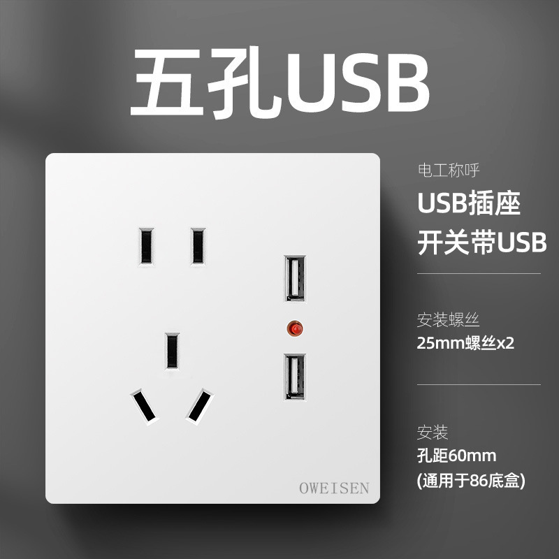 86型白色パネル家庭用大型板暗装壁電源二三コンセント一開エアコン16Aスイッチコンセント|undefined