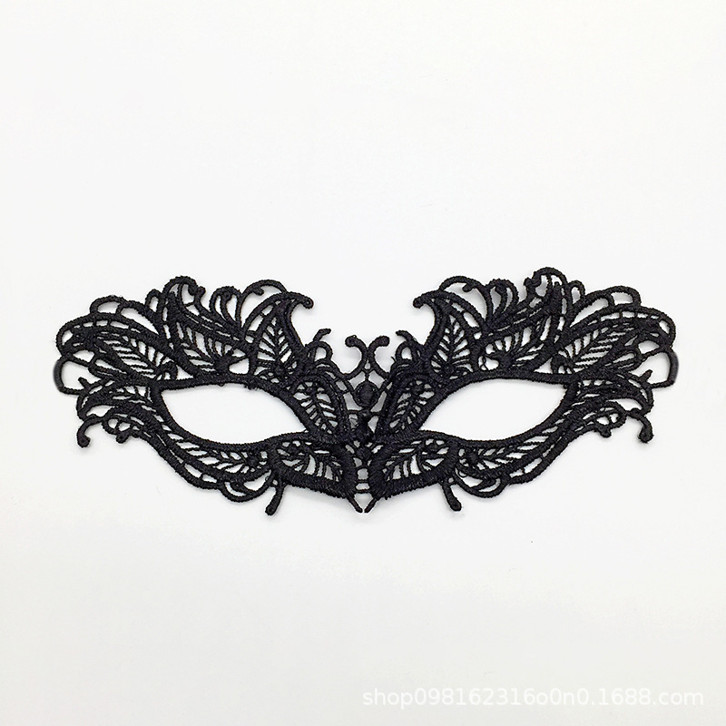 Ventas transfronterizas calientes de Halloween encaje sexy mitad cara máscara amorfa de alta calidad estampado de color eye mask accesorios de rendimiento