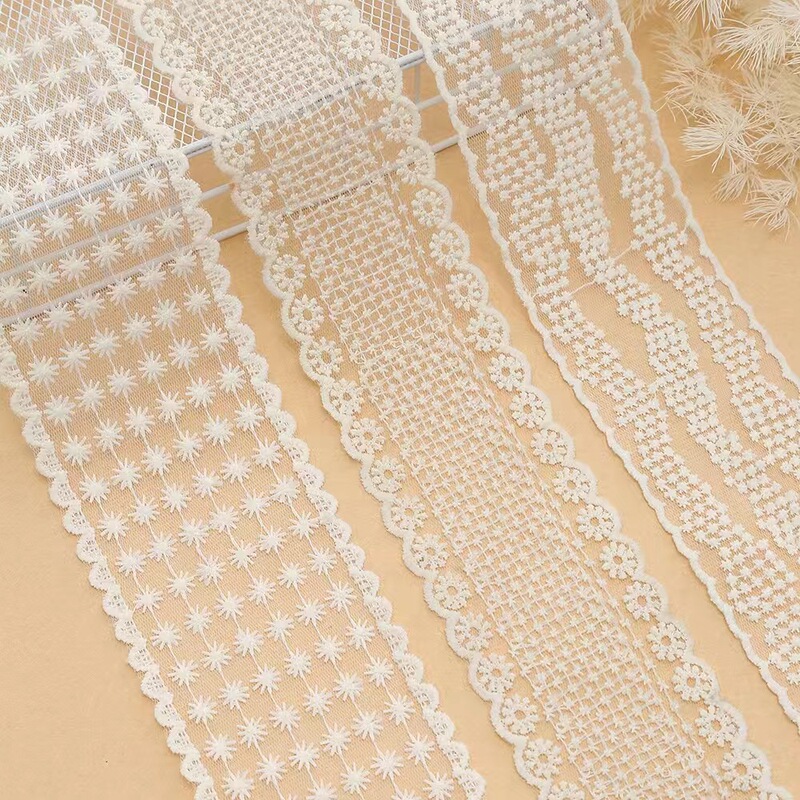 New DIY Big Bow Mesh Fabric, Symmetrical Lace on Both Sides of Embroider, Clothing, Headwear, Accessories, Accessories in Stock