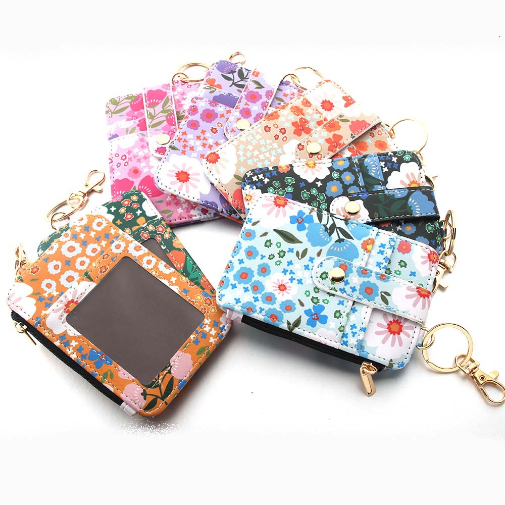 47g Weight Keychain Classification 1 Piece Quantity Daily Occasion Pu Leather Material Flower Pattern Unisex Gender Casual, Pastoral Style Casual Pastoral Flower Pu Leather Unisex Keychain 9