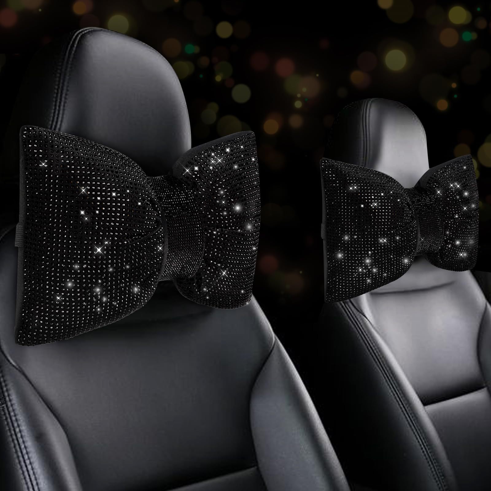 Cross-Border Foreign Trade Wholesale Car Neck Pillow Cushion Pillow Women's Multi-Color Diamond-Encrusted Car Headrest