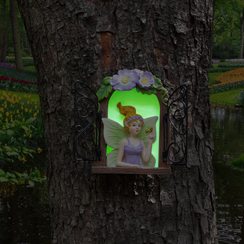  flower fairy elf resin Balcony decoration outdoor courtyard terrace decoration flower fairy garden pendant resin