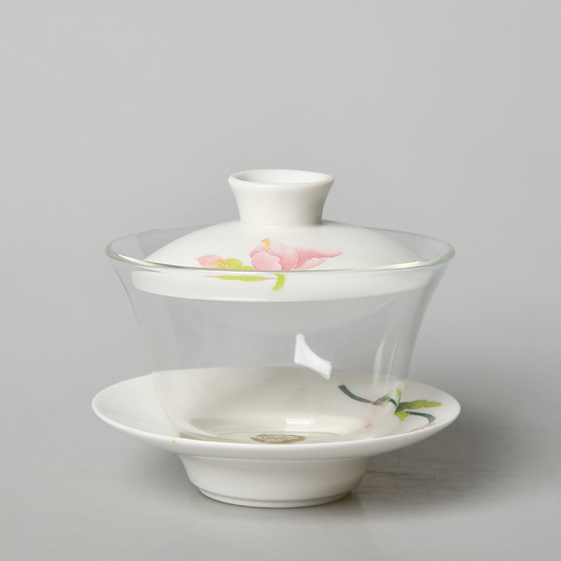 손으로 그린 풀 스프링 유리 그릇