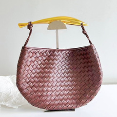 2024新款BV沙丁魚編織女包真皮高級感手拎包金屬手柄餃子包