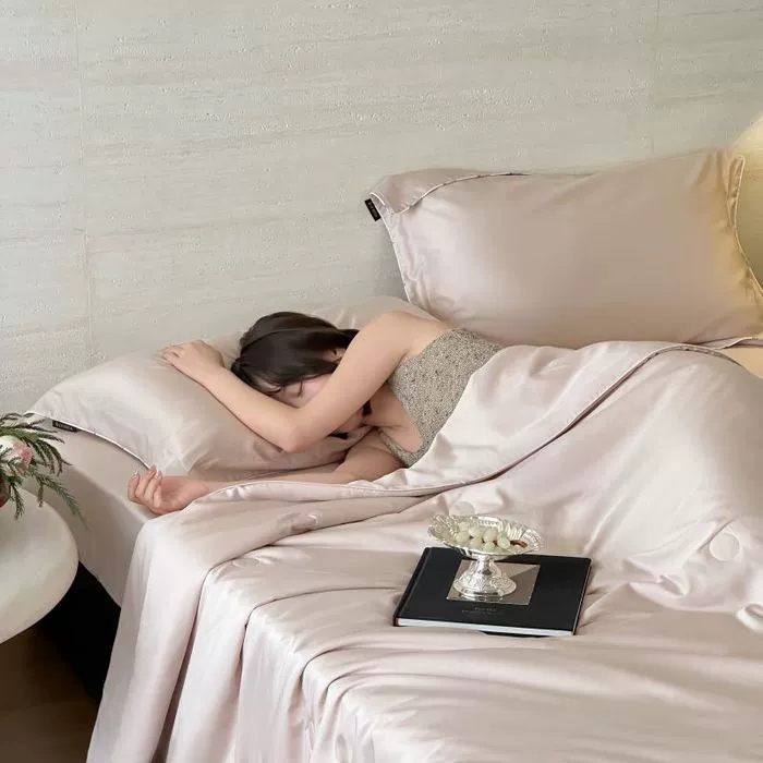 Высококачественный новый, приятный для кожи, легкий, роскошный однотонный простыня из тенселя, летнее одеяло, комплект из нескольких предметов, моющийся домашний комплект