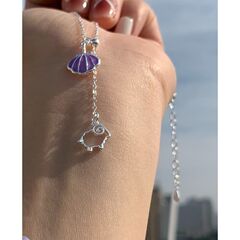 シェルラムペンダントネックレス パープルシェルガール限定 張宜興サポート羊星座女性 張宜興