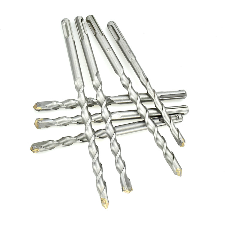 Square shank percussion drill bit concrete electric hammer drill bit round shank lengthened percussion electric clock round head through wall drilling head