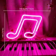 SOKKA New Neon LED Note Shaped Room Decor Party LED Shaped Light Glowing Notes