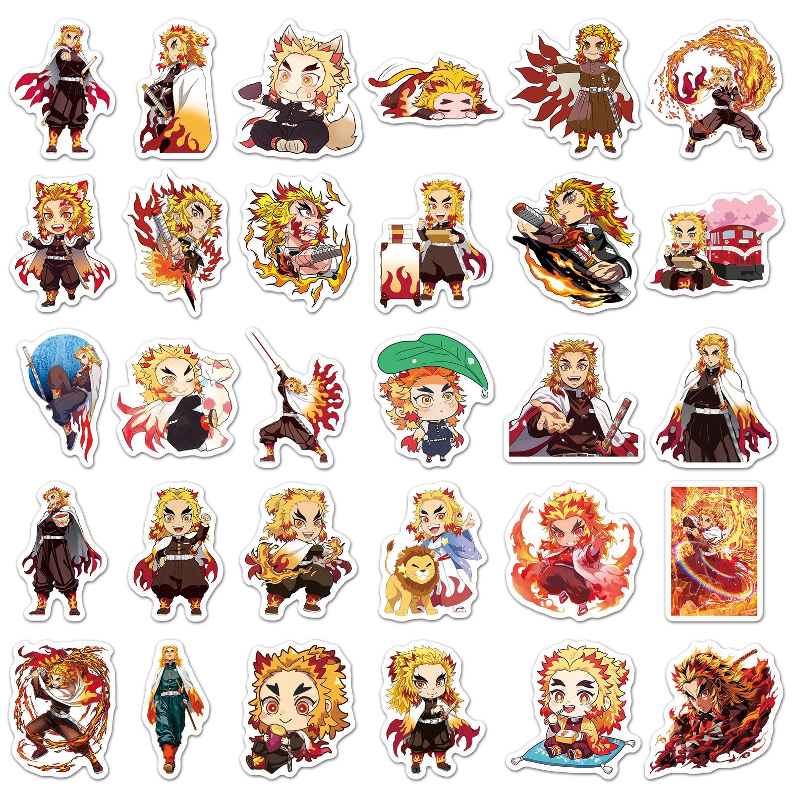 [55张炼狱杏寿郎贴纸炎柱日漫鬼灭之刃Rengoku Kyoujurou装饰贴纸]