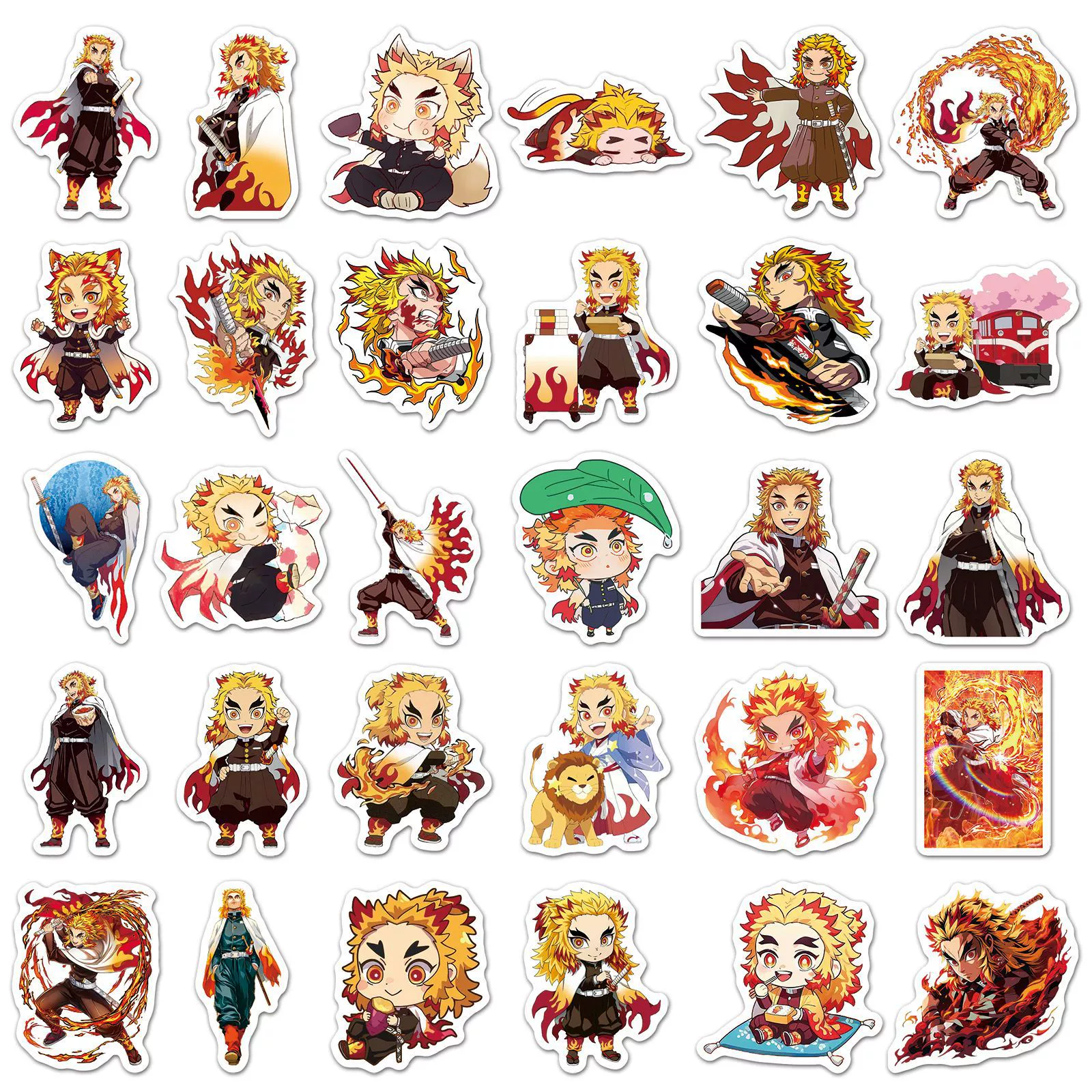 55张炼狱杏寿郎贴纸炎柱日漫鬼灭之刃Rengoku Kyoujurou装饰贴纸