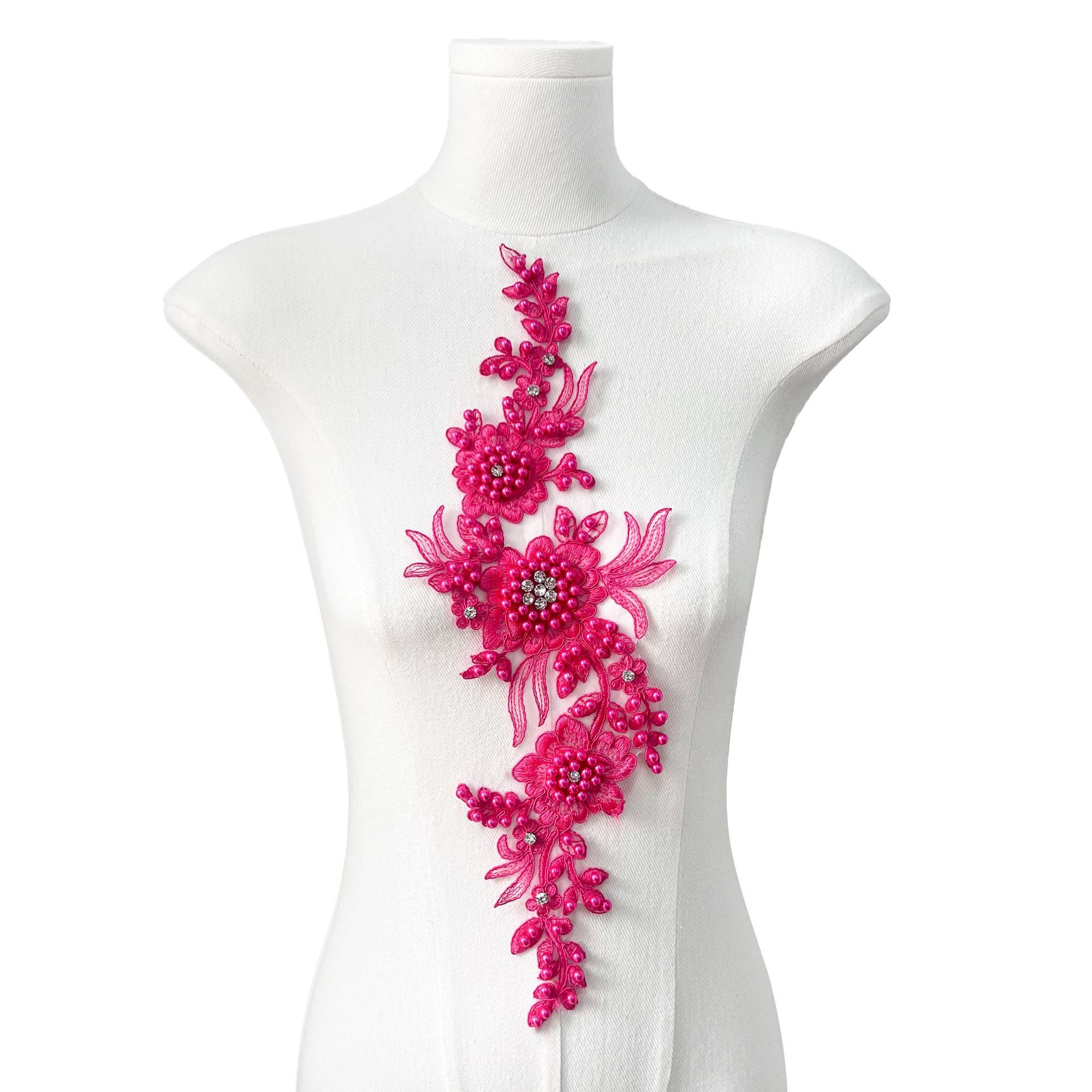 Pegatinas decorativas de flores bordadas tridimensionales Adorno de perlas y diamantes Ropa tridimensional Ropa de baile Zapatos y sombreros Decoración de bricolaje image 6