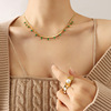 Brand zirconium, pendant, fashionable necklace stainless steel, European style, simple and elegant design