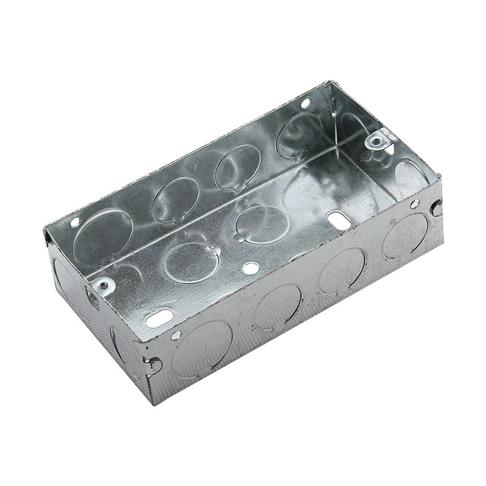 Caja de conexiones de chapa galvanizada tipo 86 Caja de conexiones de cables Caja de conexiones de cables Estándar británico Caja oculta Línea de estampado 146 Accesorios para cajas de acero inoxidable