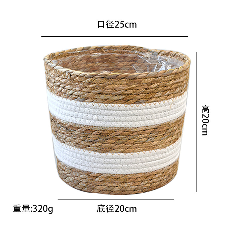 Cesta de Paja Tejida para Plantas Tejida a Mano para Decoración de Interior image 19
