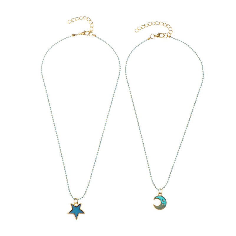 Collier Double Couche Étoiles De La Mode Et Lune display picture 6