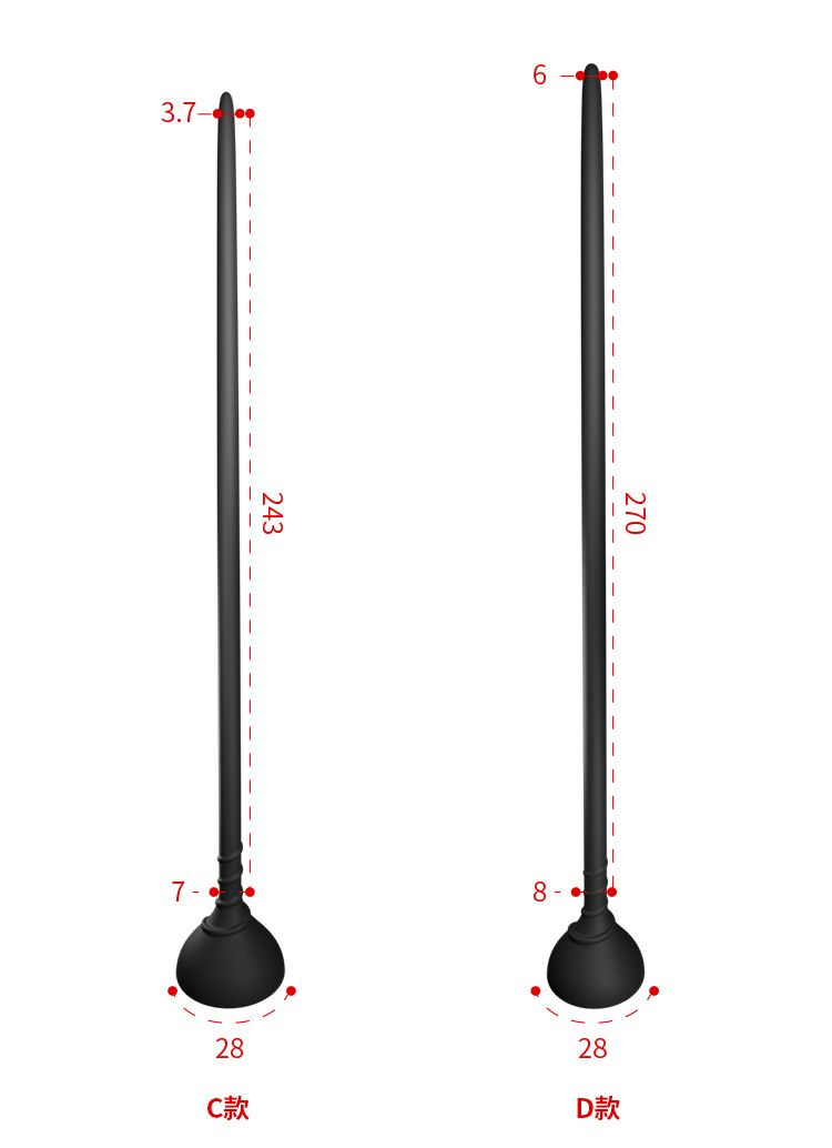 Silicone Urethral Dilator with Suction Cup Base, Manual Male Sound Stimulator, 4.6 x 316 mm — detail image 12